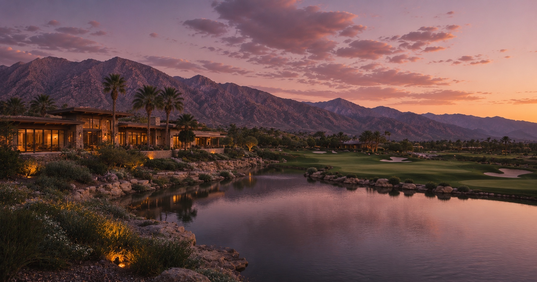 The Tom Fazio golf course and estate homes at The Madison Club in La Quinta, California