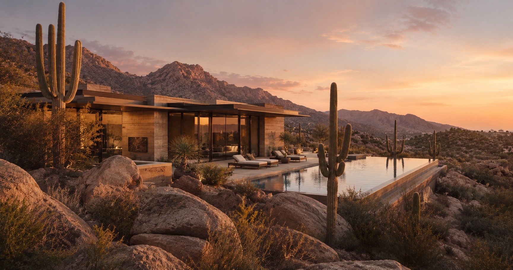 Contemporary desert estate on the fairways of Silverleaf at DC Ranch, Scottsdale, Arizona