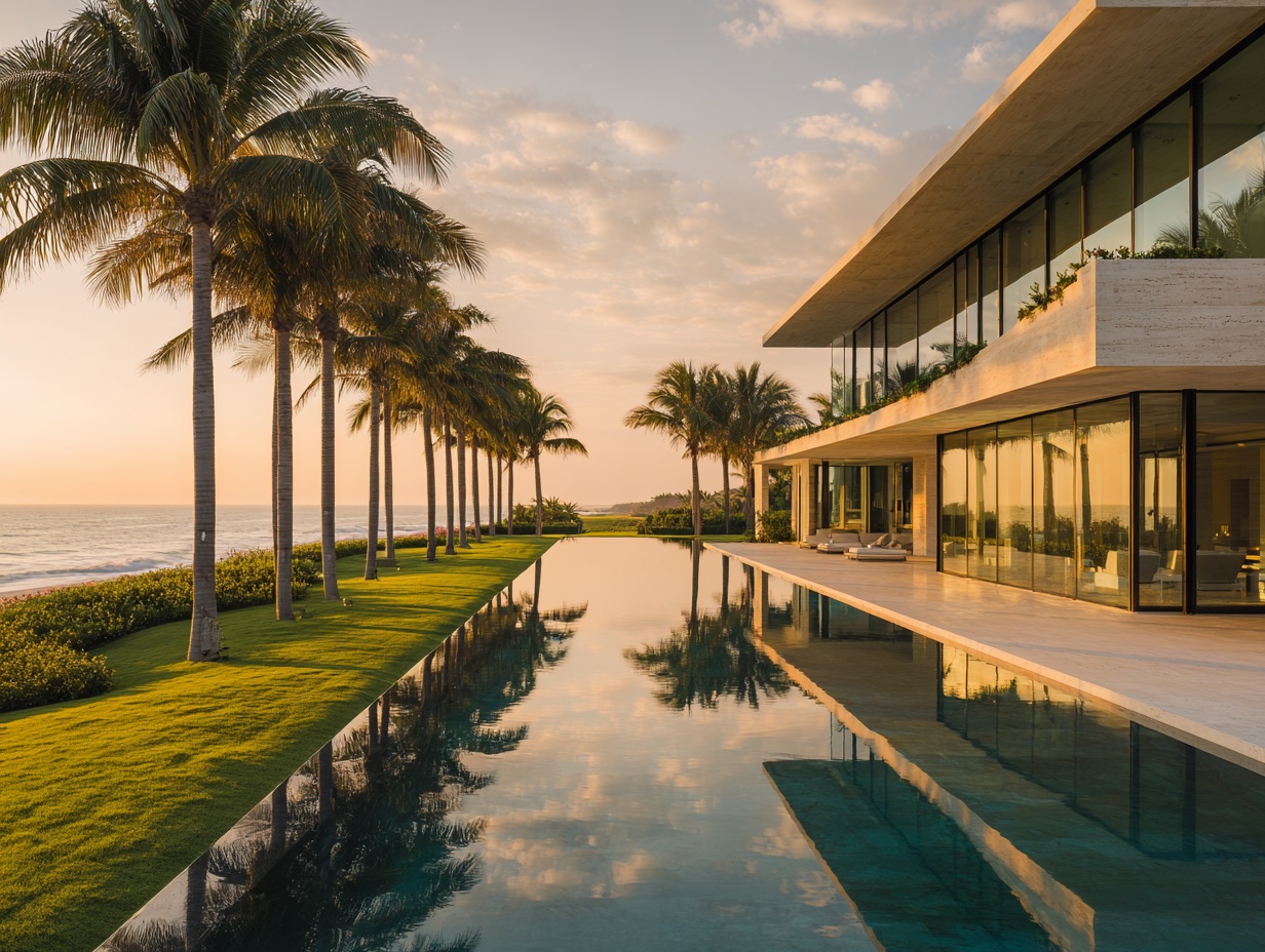 Waterfront new-construction estate at The Mansions on Fisher Island, Miami Beach, Florida